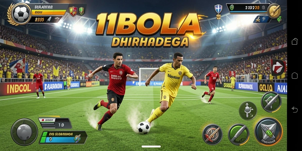Tangkapan layar menunjukkan intensitas gameplay 11BOLA dalam pertandingan.