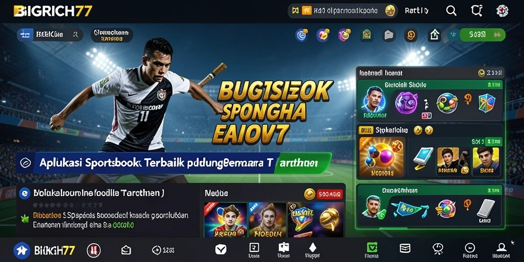Tampilan utama BIGRICH77 dengan berbagai pilihan taruhan olahraga.