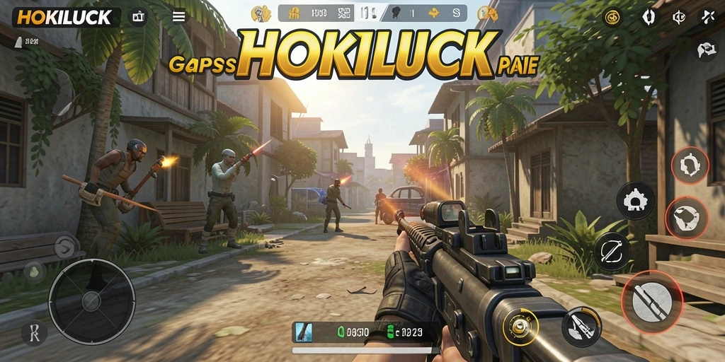 Gameplay HOKILUCK yang mendebarkan dengan aksi TPS.