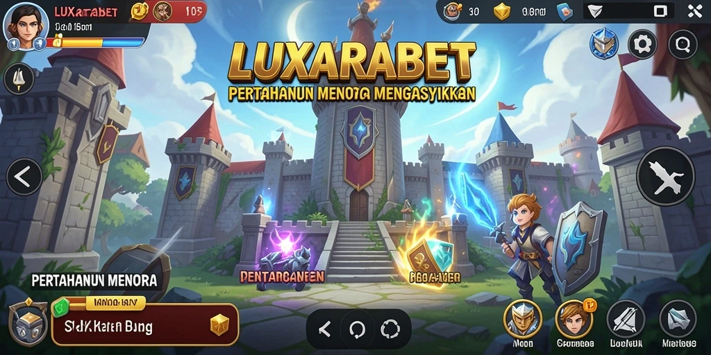 Tangkapan layar LUXARABET menampilkan aksi menara pertahanan yang mendebarkan.
