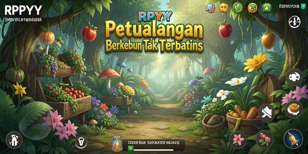 Tampilan gameplay RPYYY yang menampilkan keseruan bertani.