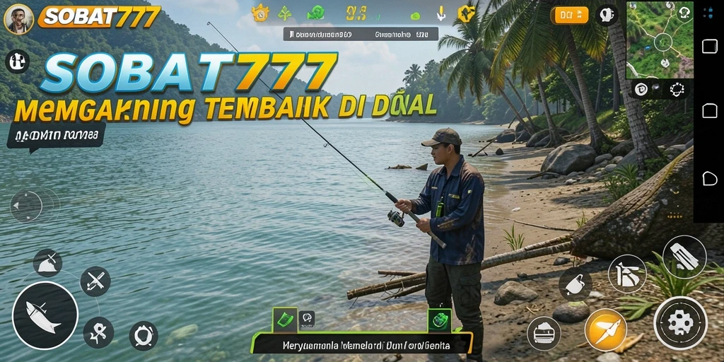 Gameplay memancing yang realistis dan penuh warna dalam SOBAT777.
